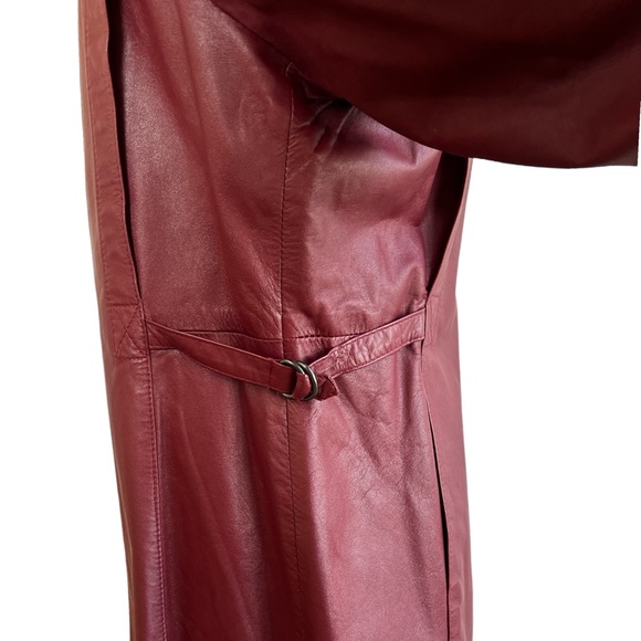 Vintage Lowenbur Bordeaux Red Leather Blazer Jacket - Picture 5 of 7